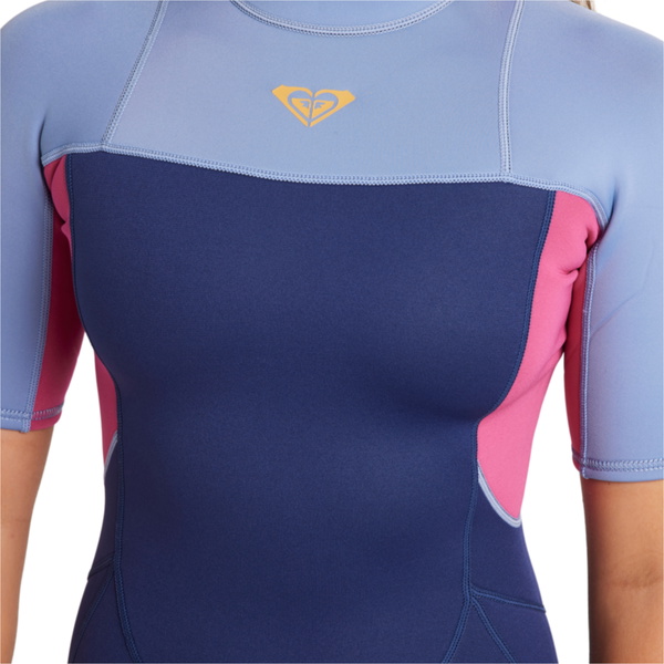 2025 Roxy Womens Prologue 2/ 2mm Back Zip Shorty Wetsuit ERJW503037 -.. Dark Denim